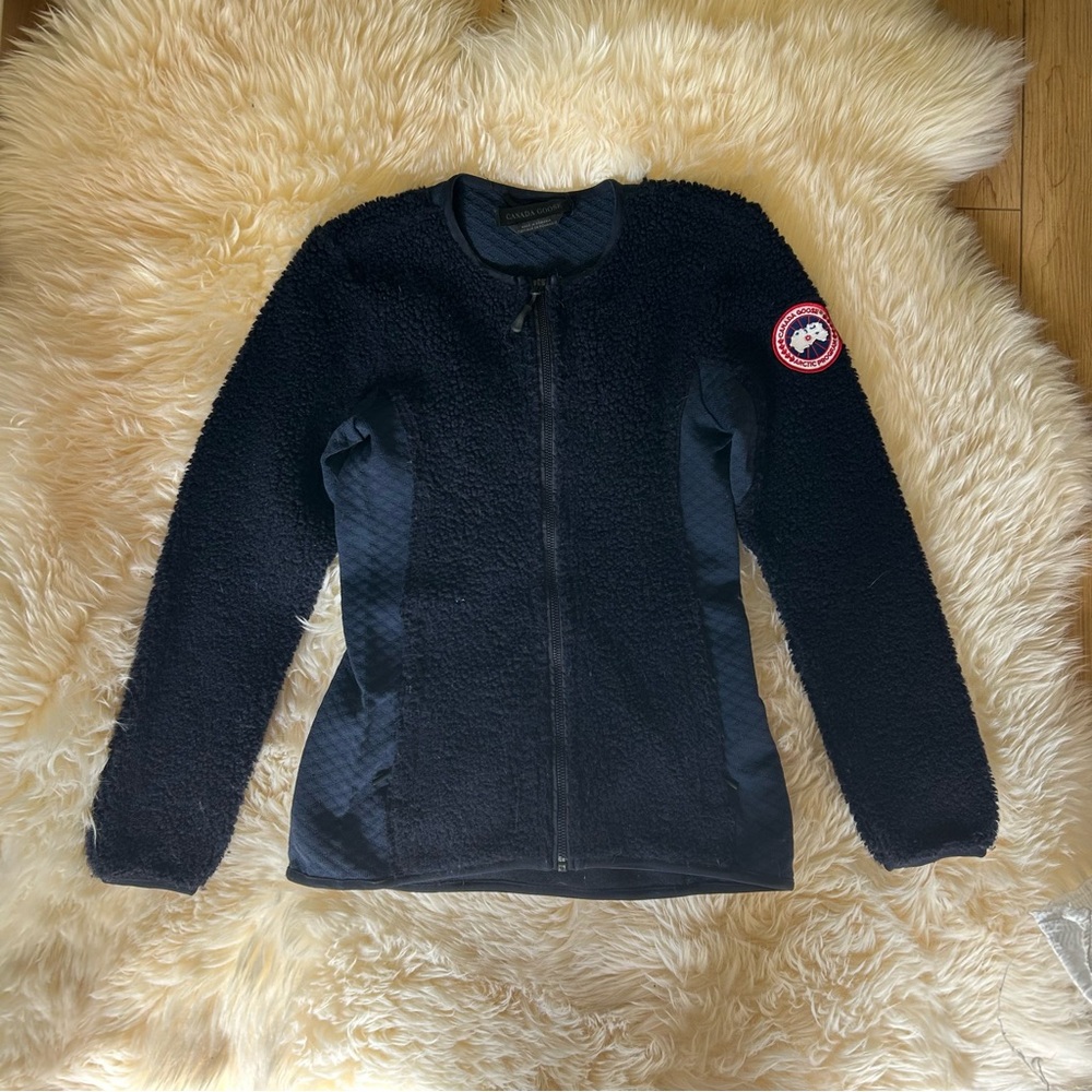 Canada Goose Navy Wool Fleece Teddy Jacket S/P